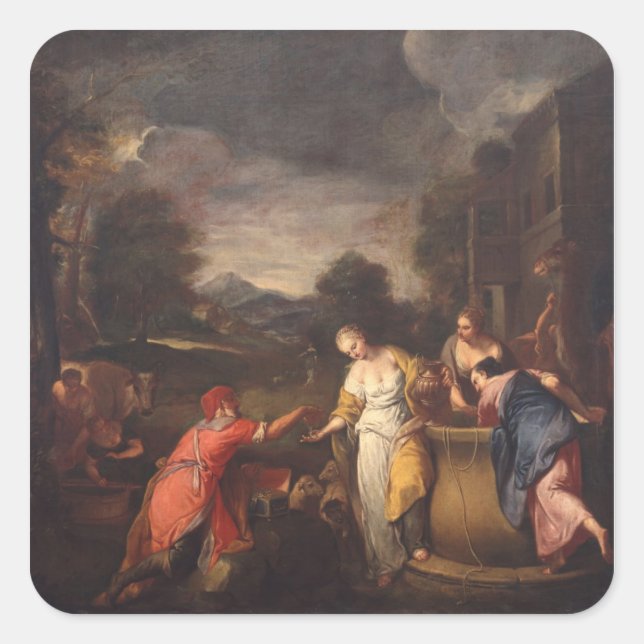 Rebecca at the Well Square Sticker (Front)