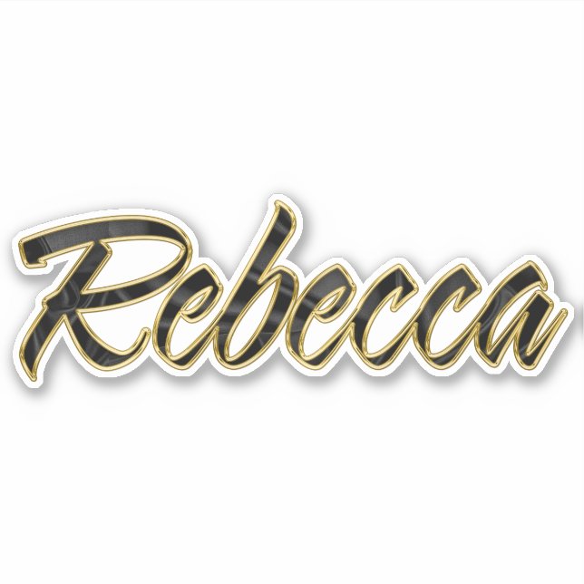 Rebecca black gold lettering decal sticker (Front)