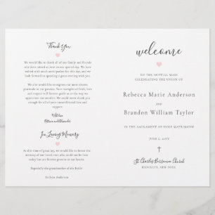 Rebecca Catholic Wedding Mass Ceremony Program