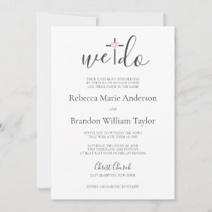 Rebecca Christian Cross & Heart We Do Wedding Invitation