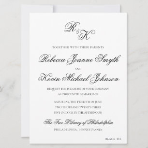 Rebecca - Classic, Formal Wedding Invitation