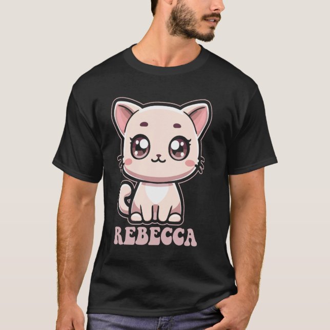Rebecca Cute Kitty Cat Design for Girls Name Rebec T-Shirt (Front)