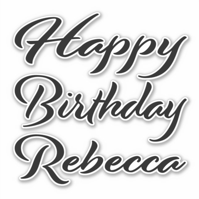 Rebecca name first name black Sticker birthday (Front)