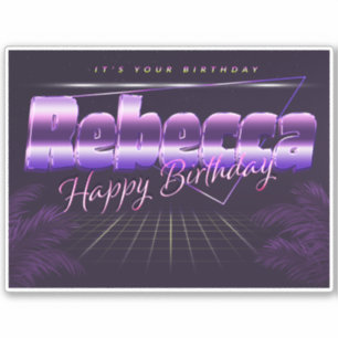 Rebecca Name Vorname lila retro Sticker Geburtstag