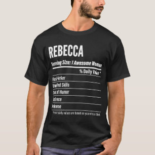 Rebecca  Nutritional Facts Serving Size Calories T-Shirt