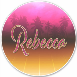 Rebecca Vorname Name golden pink Aufkleber Sticker