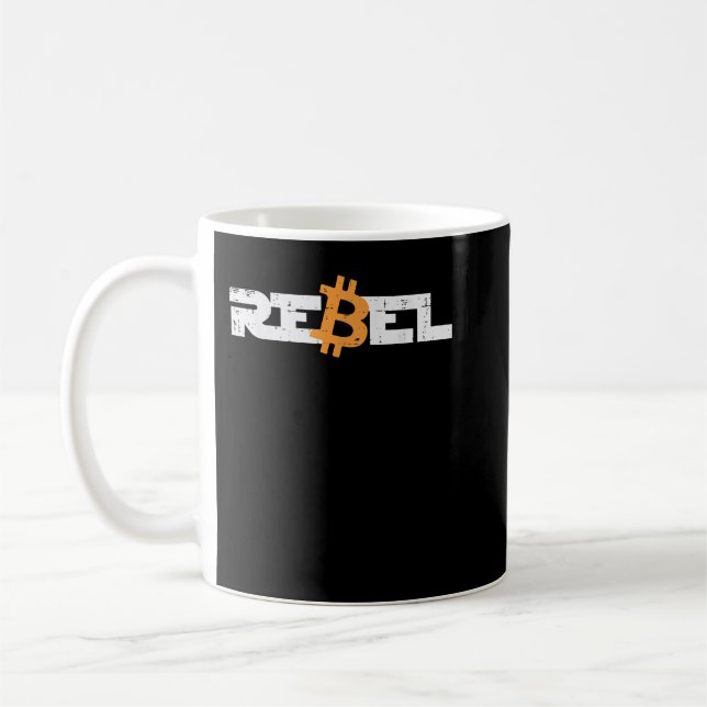 Rebel Bitcoin Crypto Cryptocurrency Trader Miner M Coffee Mug (Left)