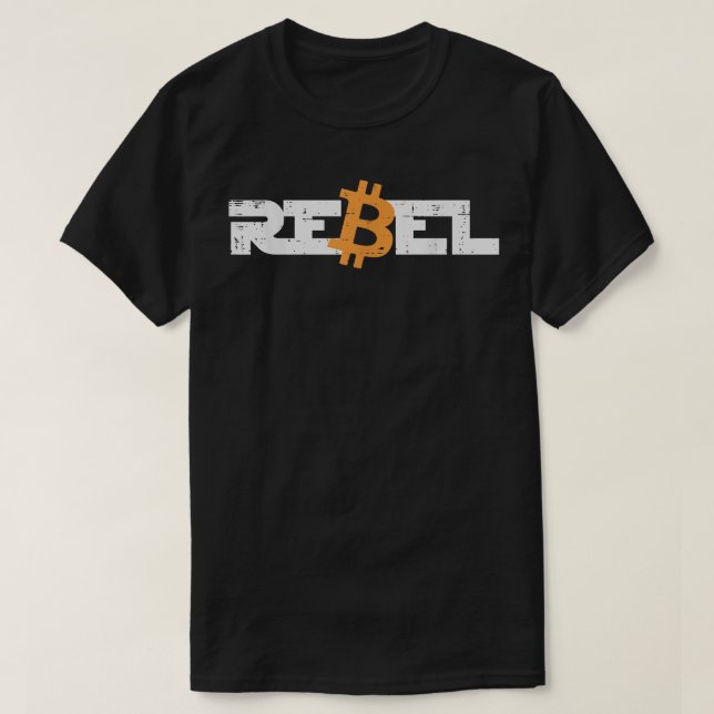 Rebel Bitcoin Crypto Cryptocurrency Trader Miner M T-Shirt (Design Front)