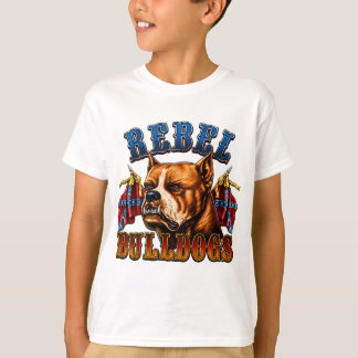 Rebel Bulldogs Fierce Dog Vintage Graphic Design T-Shirt