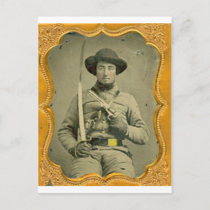 Rebel Calvalryman Postcard