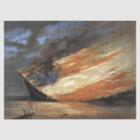 Rebel Civil War flagship on Fire of American flag