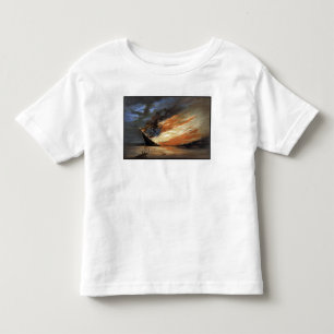 Rebel Civil War flagship on Fire of American flag Toddler T-Shirt
