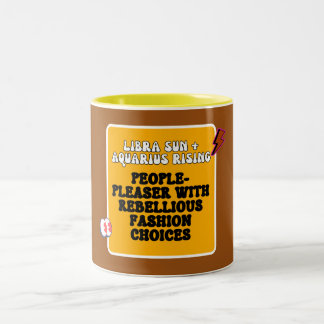 Rebel Diplomat - Libra Sun, Aquarius Rising Zodiac Two-Tone Coffee Mug