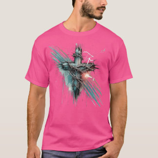 Rebel Faith Christian Cross Punk Art Grunge Crown T-Shirt