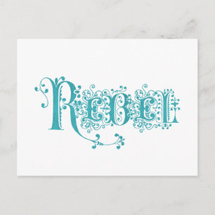 Rebel Fancy Vintage Wordart Postcard