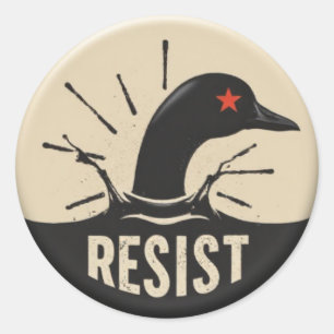 Rebel Loon Headfirst Dive – Resist Badge Classic Round Sticker