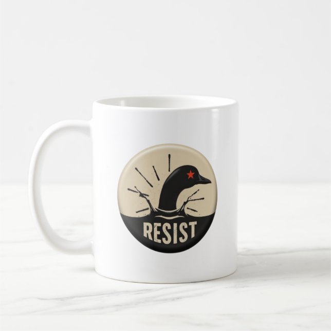 Rebel Loon Headfirst Dive – Resist Badge Coffee Mug (Left)