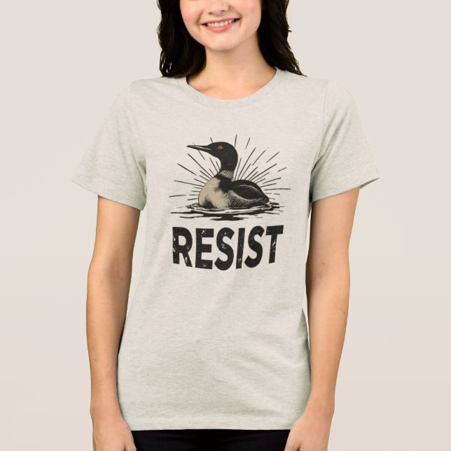 Rebel Loon – Resist Protest Art Tri-Blend Shirt (Front)