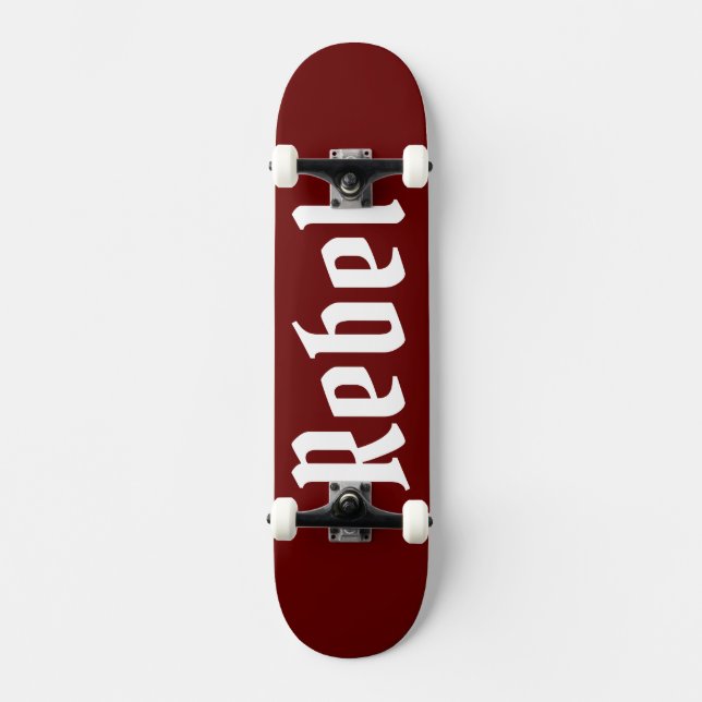 Rebel maroon bg skateboard (Front)