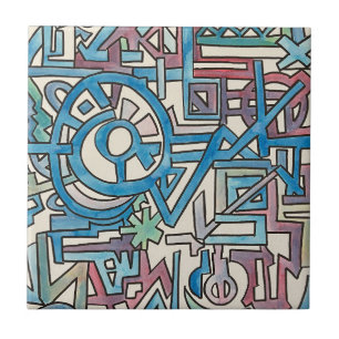 Rebel-Modern Geometric Watercolor Art Tile
