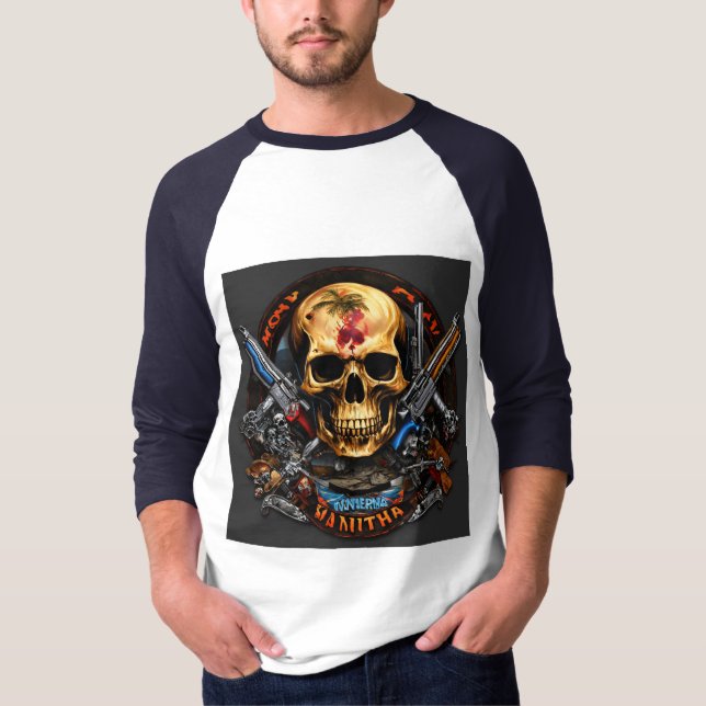  "Rebel Riffs Skull & Crossbones Rock Tee (Front)