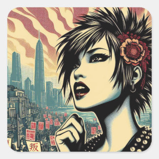 'REBEL RISING' Protest  Square Sticker