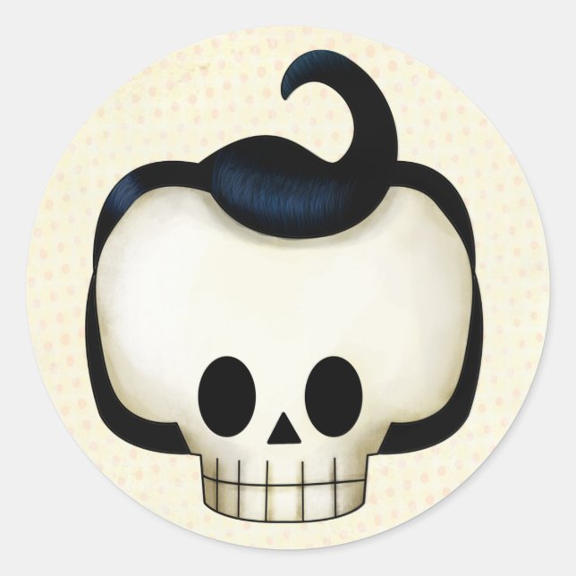 Rebel Skull Classic Round Sticker (Front)