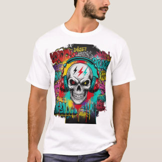 Rebel Skull Graffiti Explosion | Urban Streetwear T-Shirt