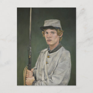 Rebel Soldier Civil War Portrait Art Postcard