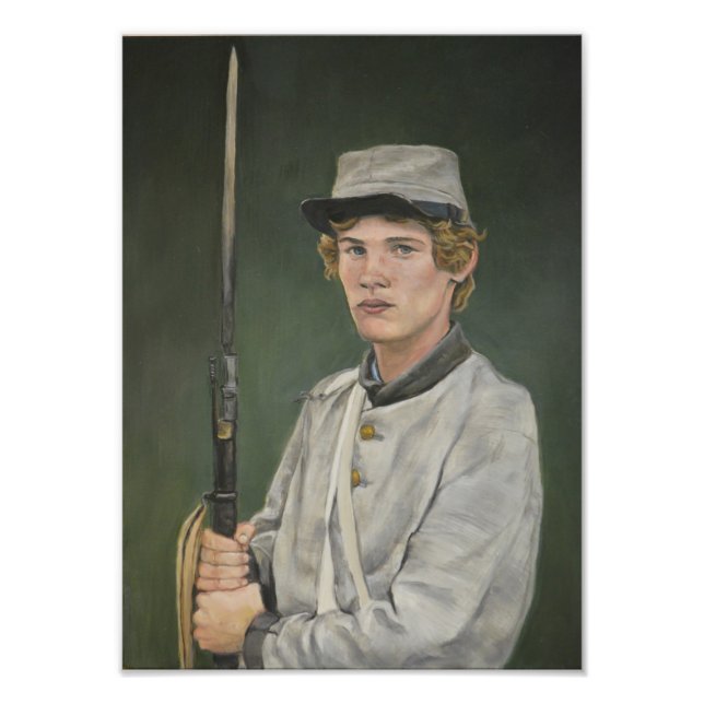 Rebel Soldier Civil War Portrait Art Print (Front)