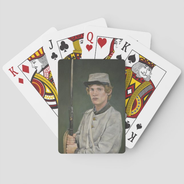 Rebel Soldire Portrait Art Playing Cards (Back)
