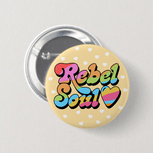 Rebel Soul Girl Power 6 Cm Round Badge