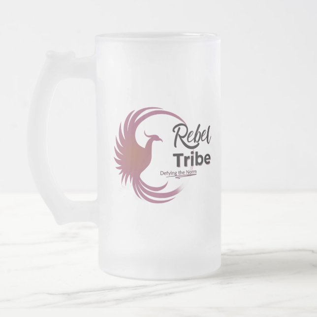 Rebel Tribe™ Frosted Glass Mug – Slow Mornings (Left)