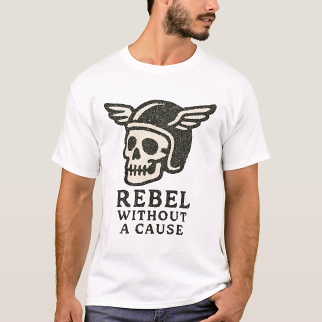 Rebel Without A Cause Skull  T-Shirt (Front)
