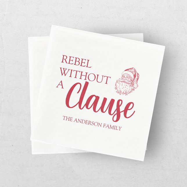 Rebel Without A Clause Christmas Santa Napkin (Creator Uploaded)