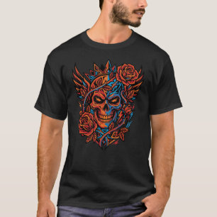 Rebellion and Resilience Shirt  Skull Rose Graphic