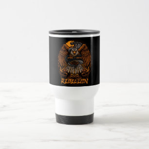 Rebellion Bald Eagle and Skulls  Travel Mug