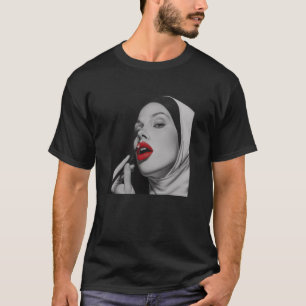 rebellious nun with lipstick, rebellious nun T-Shirt