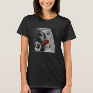 rebellious nun with lipstick, rebellious nun T-Shirt