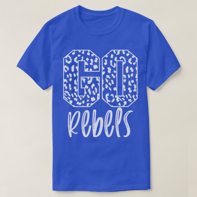 Rebels Team Mascot School Spirit Game Night Leopar T-Shirt (Design Front)