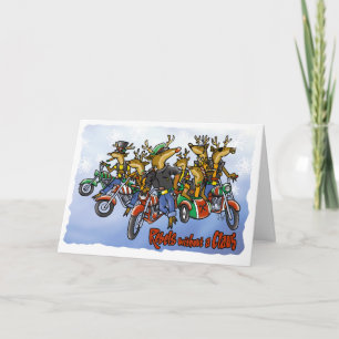 Rebels without a Claus Reindeer Holiday Cartoon Card