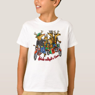 Rebels without a Claus Reindeer Holiday Cartoon T-Shirt