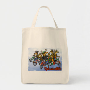 Rebels without a Claus Reindeer Holiday Cartoon Tote Bag
