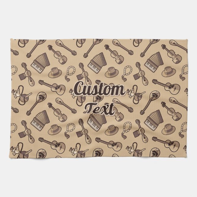 Rebetiko Pattern Kitchen Towel (Horizontal)