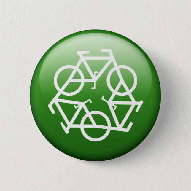 ReBicycle Green 6 Cm Round Badge (Front)
