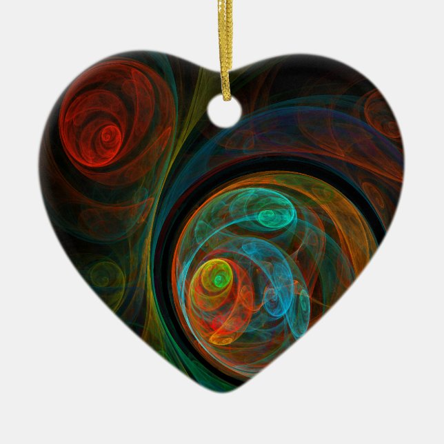 Rebirth Abstract Art Heart Ornament (Front)