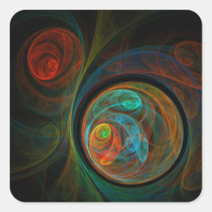 Rebirth Abstract Art Square Sticker