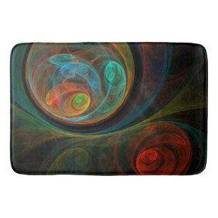 Rebirth Blue Abstract Art Bath Mat