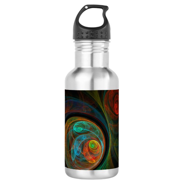 Rebirth Blue Abstract Art Bottle (Front)