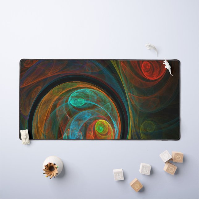 Rebirth Blue Abstract Art Desk Mat (Kids Table)